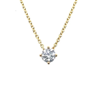 18ct Yellow Gold Solitaire Diamond Necklace