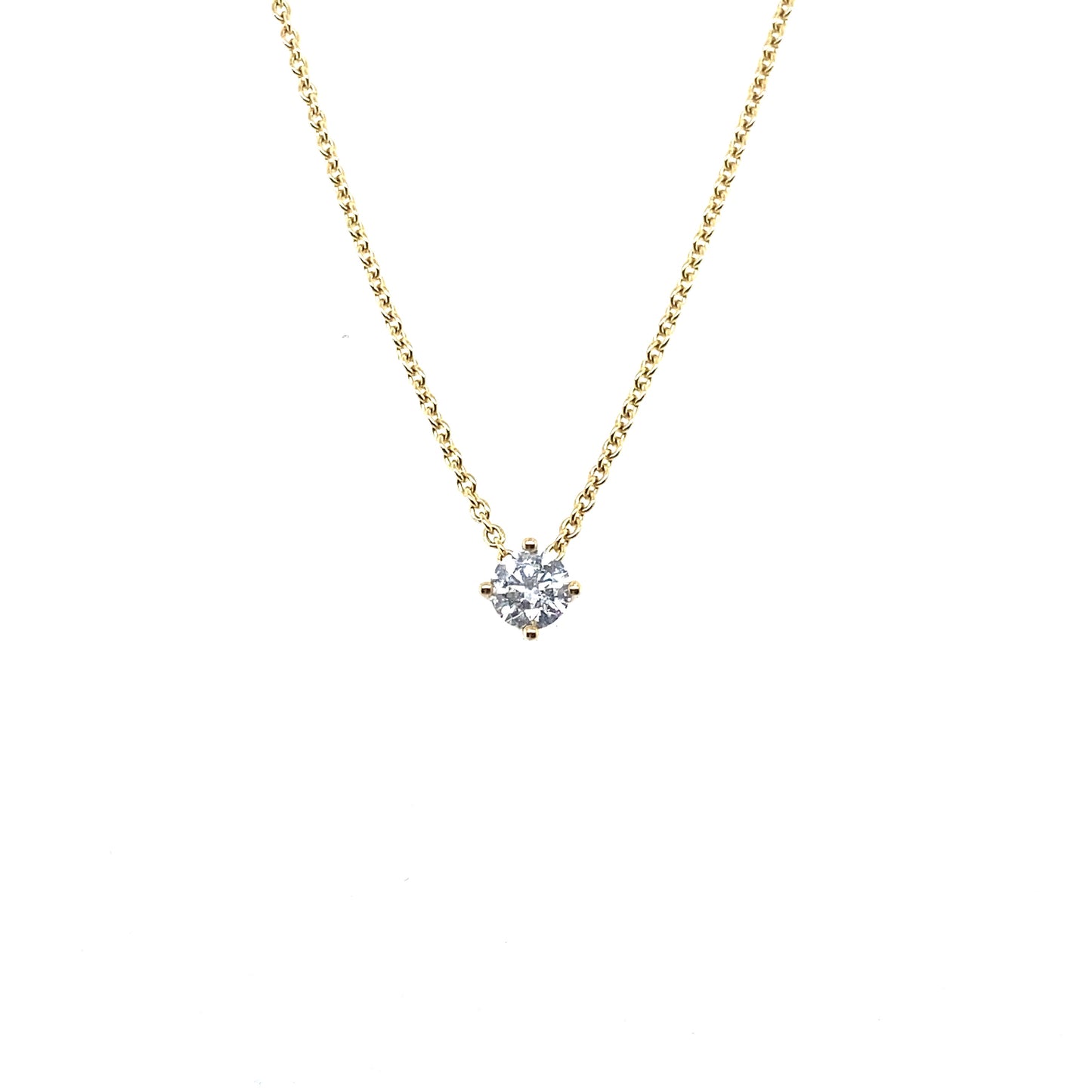 18ct Yellow Gold Solitaire Diamond Necklace