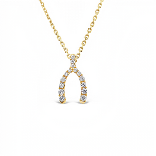 18ct Yellow Gold Wishbone Diamond Necklace