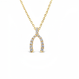 18ct Yellow Gold Wishbone Diamond Necklace