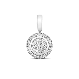 9K White Gold 0.25ct Diamond Cluster Pendant