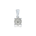 9ct White Gold 0.15ct Diamond Halo Pendant