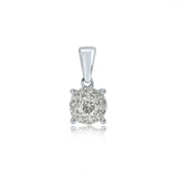 9ct White Gold 0.15ct Diamond Halo Pendant