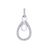 9K White Gold Diamond Drop Infinity Pendant
