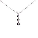 18ct White Gold 0.15ct Diamond Set Row Pendant