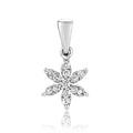 9ct White Gold Diamond Floral Pendant