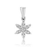 9ct White Gold Diamond Floral Pendant