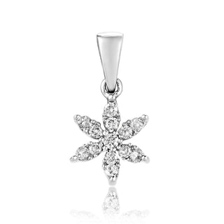 9ct White Gold Diamond Floral Pendant