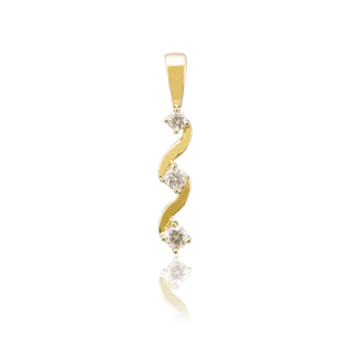 9ct Yellow Gold 3-Stone Diamond Twist Pendant