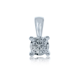 9ct White Gold Diamond Pendant