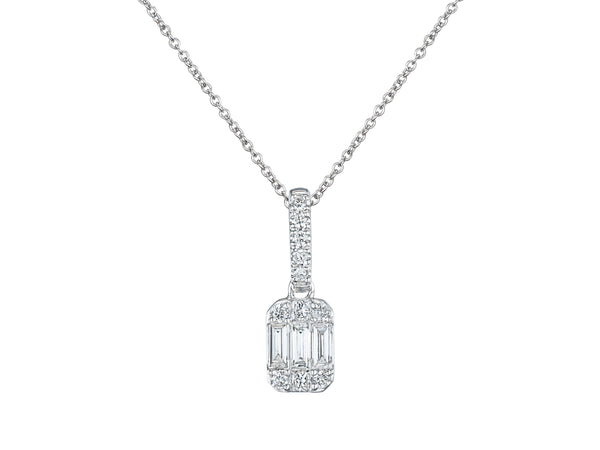 18K White Gold Diamond Pendant