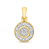 9ct Yellow Gold Diamond Cluster Pendant