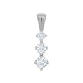 9ct White Gold 3x Diamond Pendant