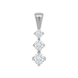 9ct White Gold 3x Diamond Pendant