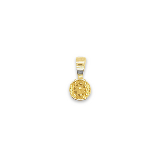 9K Yellow Gold Round Citrine Pendant