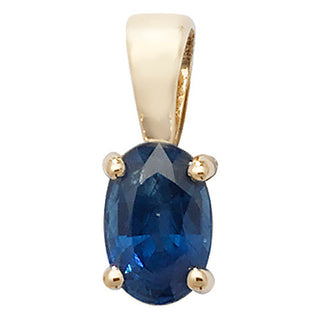 9ct Yellow Gold Oval Sapphire Pendant