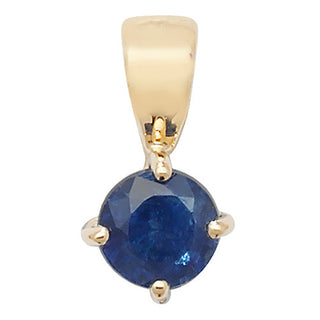 9ct Yellow Gold Round Blue Sapphire Pendant