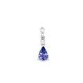 9ct White Gold Pear Cut Tanzanite & Diamond Pendant
