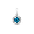 9ct White Gold Topaz & Diamond Pendant