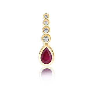 9ct Yellow Gold Ruby & Diamond Pendant