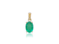 9K Yellow Gold Oval Emerald Pendant
