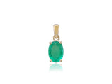 9K Yellow Gold Oval Emerald Pendant