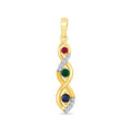 9K Yellow Gold Multi Gem & Diamond Pendant