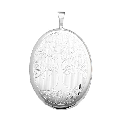 Sterling Silver Oval Tree Of Life Locket