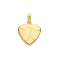 9ct Yellow Gold Engraved Heart Locket