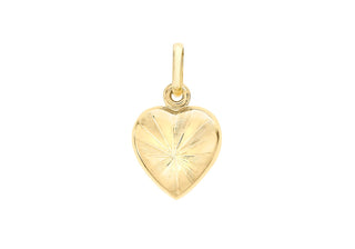 9K Yellow Gold Sunburst Heart Locket