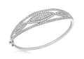 Sterling Silver Cubic Zirconia Elliptical Bangle