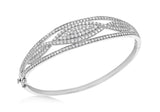 Sterling Silver Cubic Zirconia Elliptical Bangle