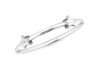 Sterling Silver Lilly and Lotty Diamond Star Bangle