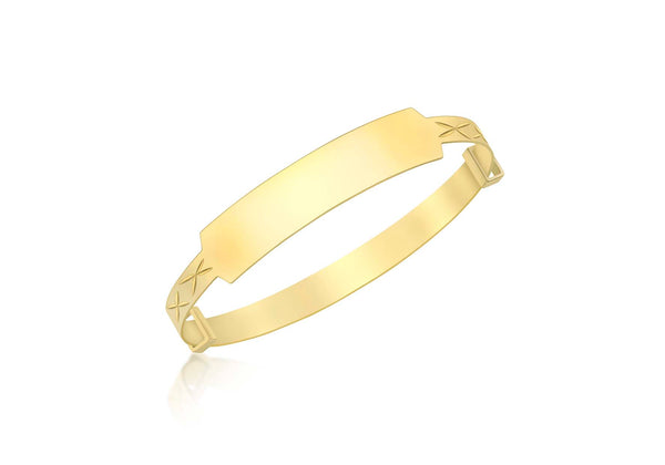 9K Yellow Gold Babies DC Kiss ID Bangle