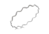 Sterling Silver Stardust Wave Bangle