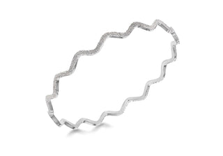 Sterling Silver Stardust Wave Bangle