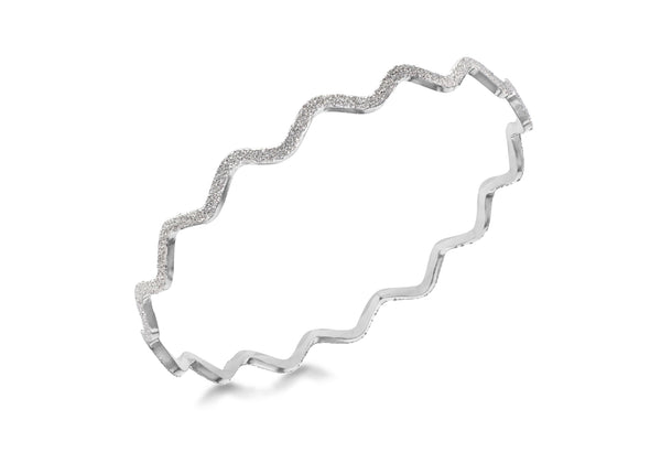 Sterling Silver Stardust Wave Bangle