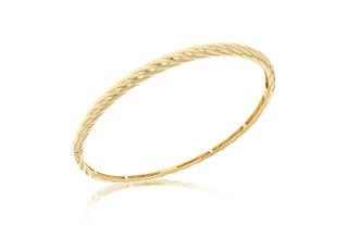 9K Yellow Gold Hollow Twist Bangle
