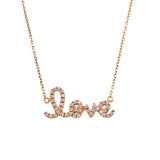 18K Rose Gold Diamond 'Love' Necklace