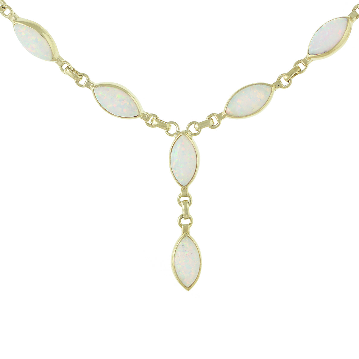 9ct Yellow Gold Simulated Opal Necklace