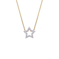 18ct Yellow Gold Diamond Open Star Necklace