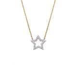 18ct Yellow Gold Diamond Open Star Necklace