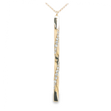 9ct Yellow Gold 0.27ct Diamond Set Bar Pendant