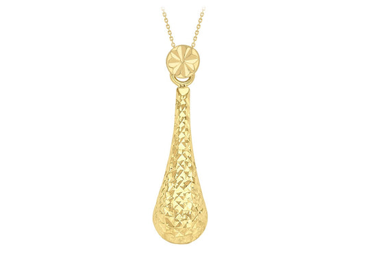 9ct Yellow Gold Sliding Tear Drop Necklace