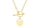9ct Yellow Gold Mini Heart T-bar Necklace