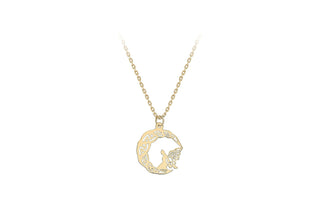 9ct Yellow Gold Angel on the Moon Necklace