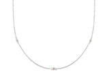 Sterling Silver CZ Station Necklace 18"