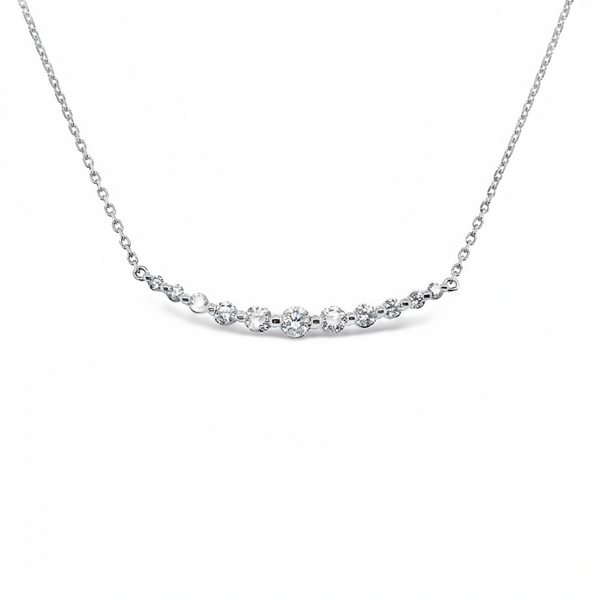 18ct White Gold Graduating 1.61ct Diamond Necklace