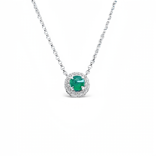 9ct White Gold Sapphire & Diamond Necklace