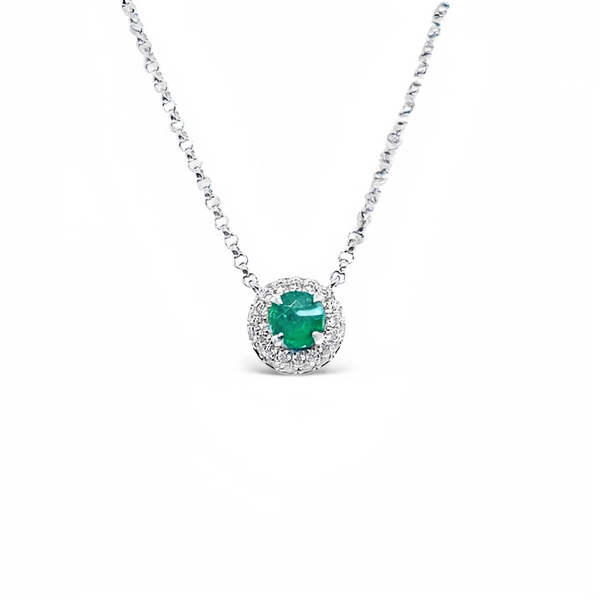 9K White Gold Sapphire & Diamond Necklace